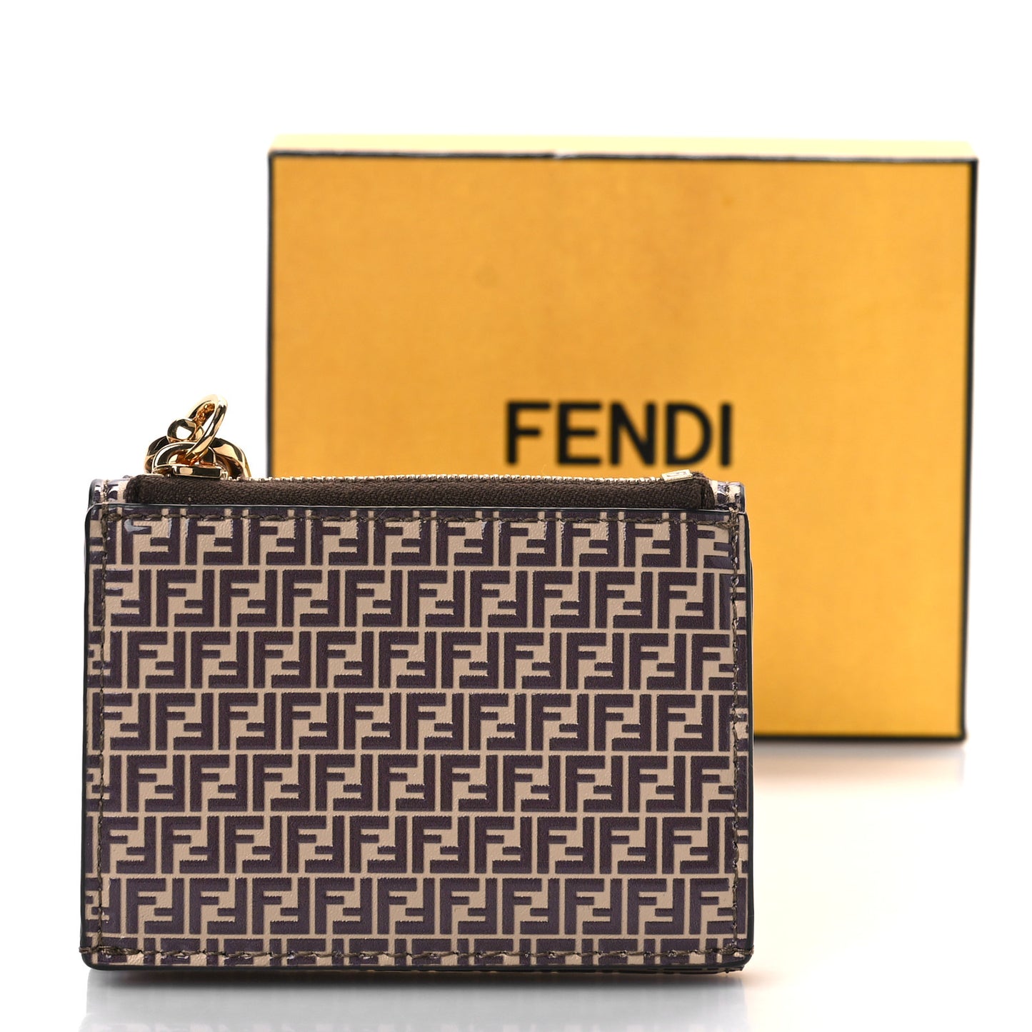 Vitello Liberty Micro FF Embossed Small O'Lock Wallet Beige Amido Maya