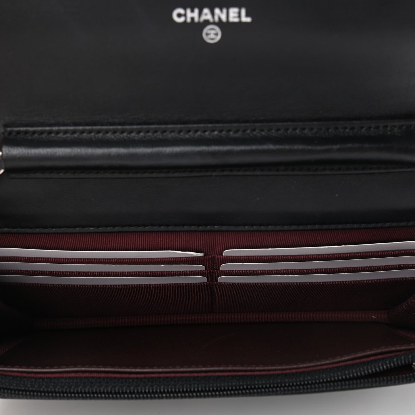 Lambskin Quilted Wallet On Chain WOC Black