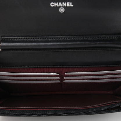 Chanel Lambskin Quilted Wallet On Chain WOC Black 5 of 12