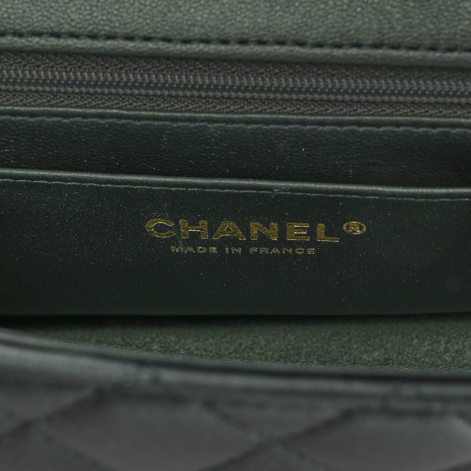 Chanel Iridescent Lambskin Quilted Mini Top Handle Rectangular Flap Dark Green 6 of 11