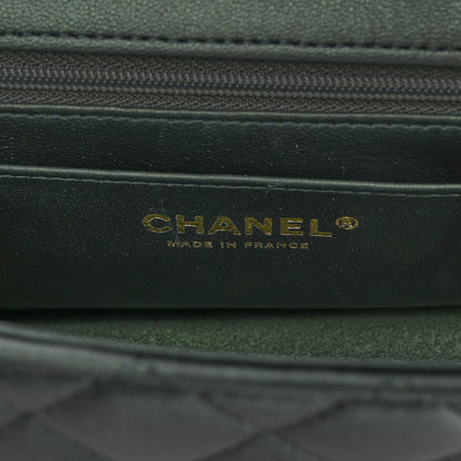 Chanel Iridescent Lambskin Quilted Mini Top Handle Rectangular Flap Dark Green 6 of 11