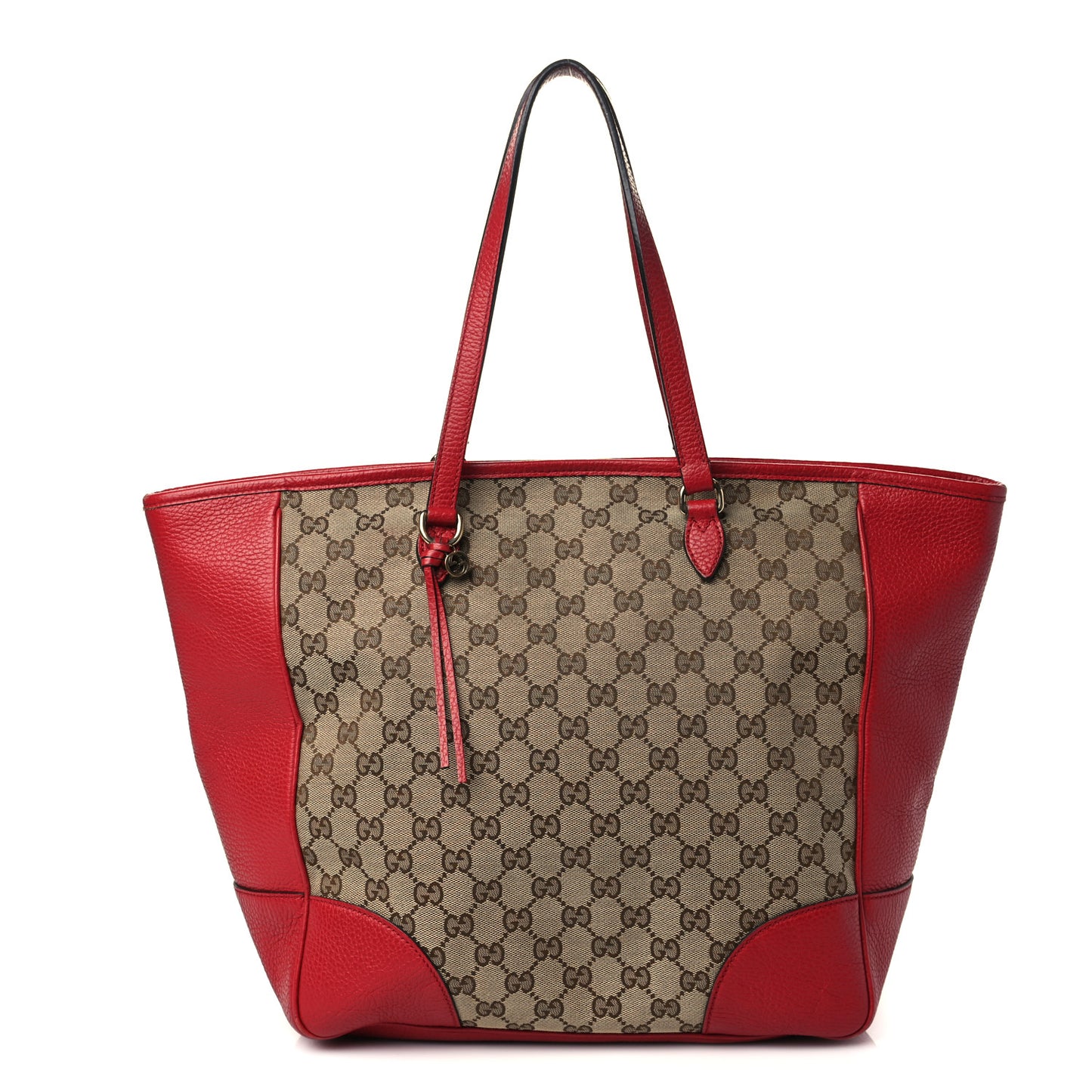 Monogram Bree Zippered Tote Beige Red