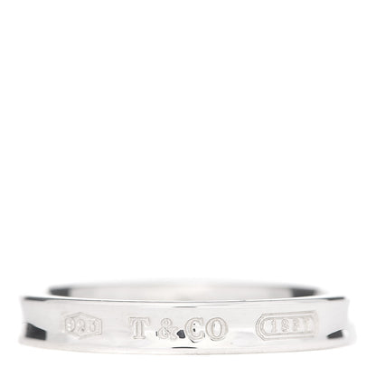 Tiffany Sterling Silver Narrow 1837 Band Ring 68 12.25 1 of 5