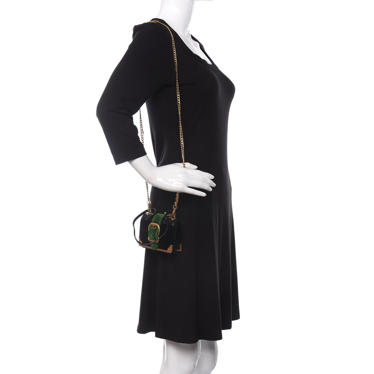 Prada Velvet City Calfskin Micro Cahier Bag Black Alloro 2 of 10