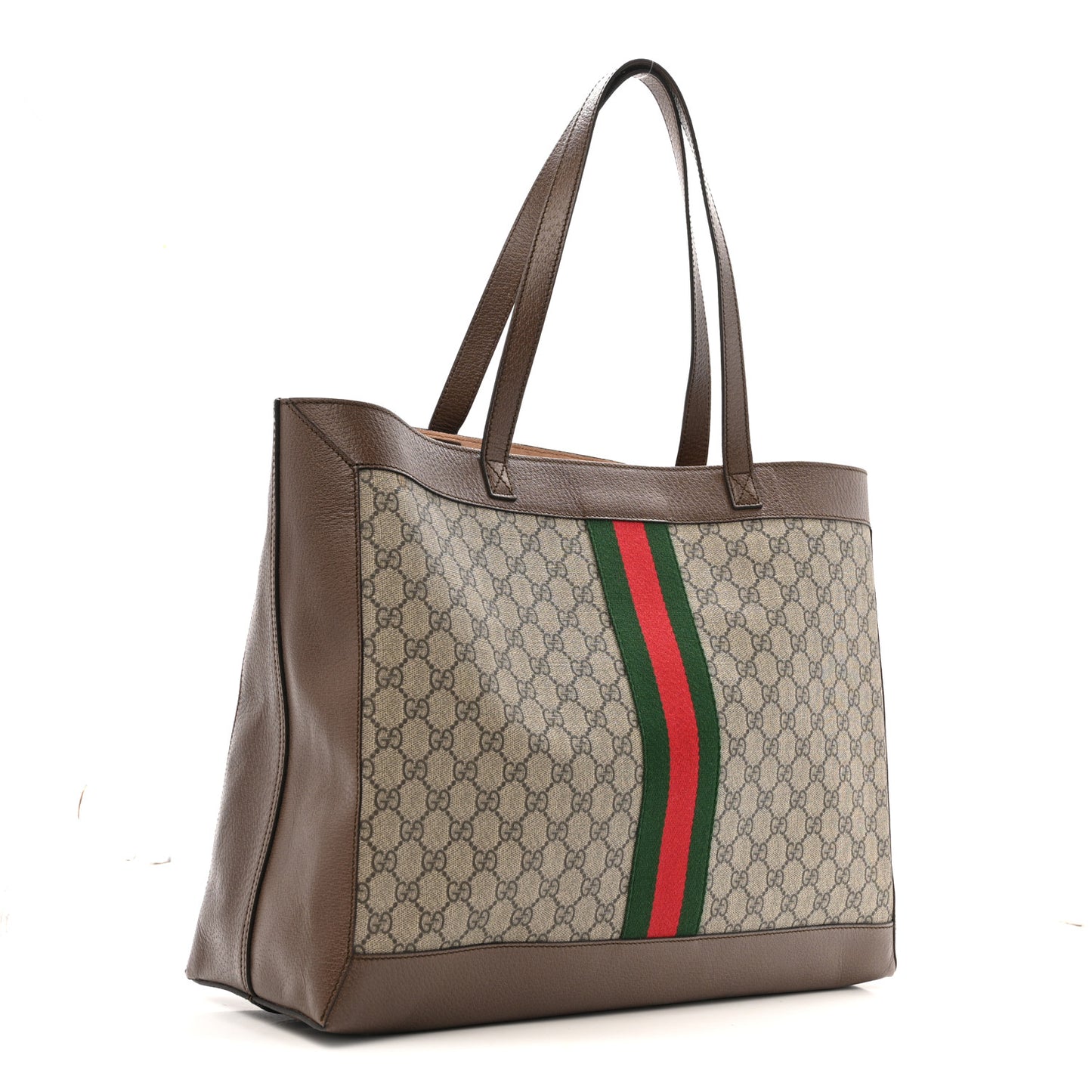 GG Supreme Monogram Web Ophidia Tote Brown