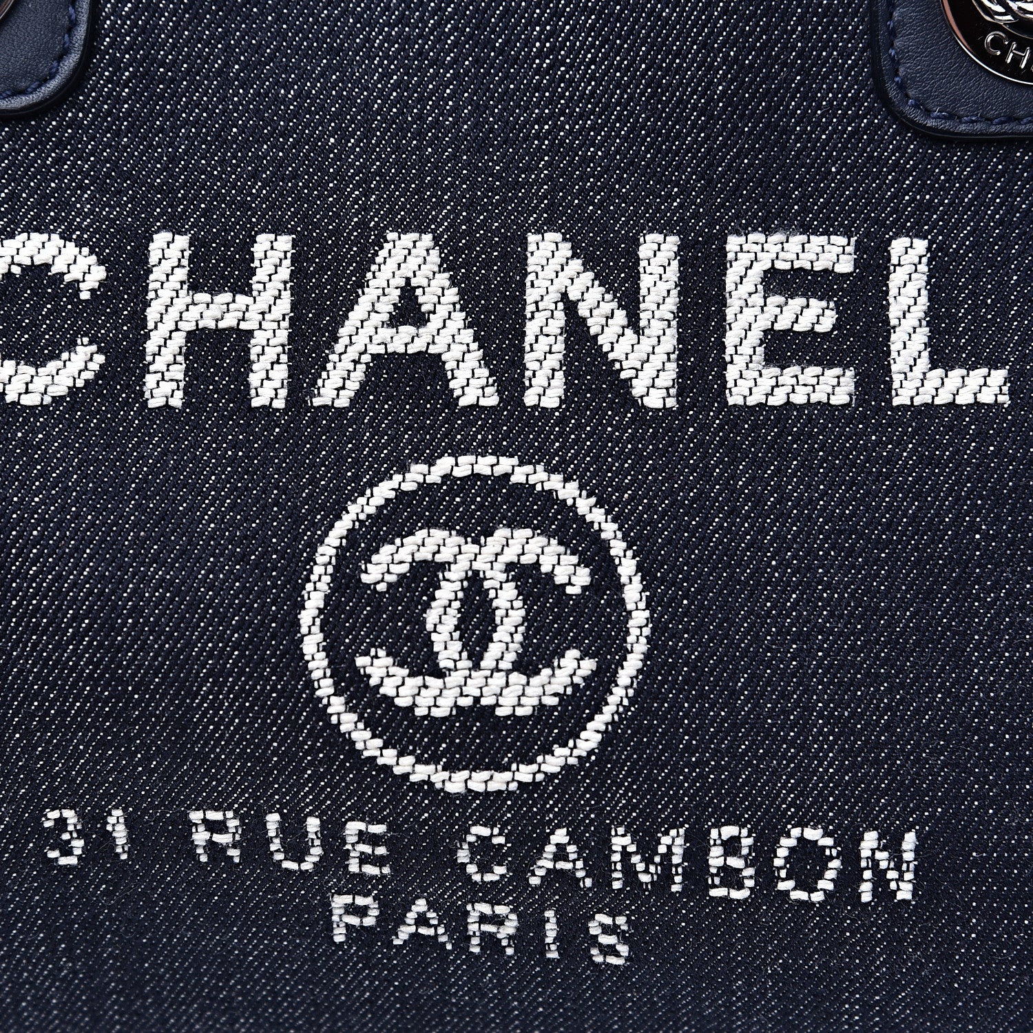 Chanel Denim Deauville Bowling Bag Dark Blue 9 of 12