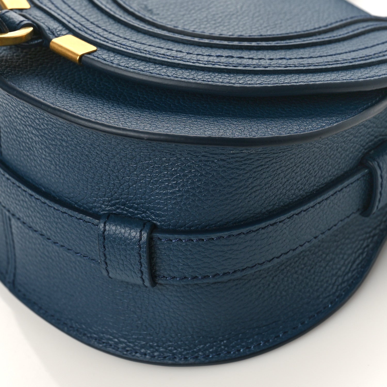 Chloe Grained Calfskin Small Marcie Saddle Bag Navy 8 of 8