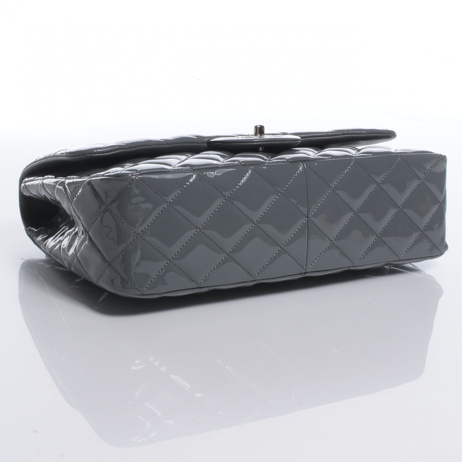Chanel Patent Jumbo Single Flap Grey 4 of 9
