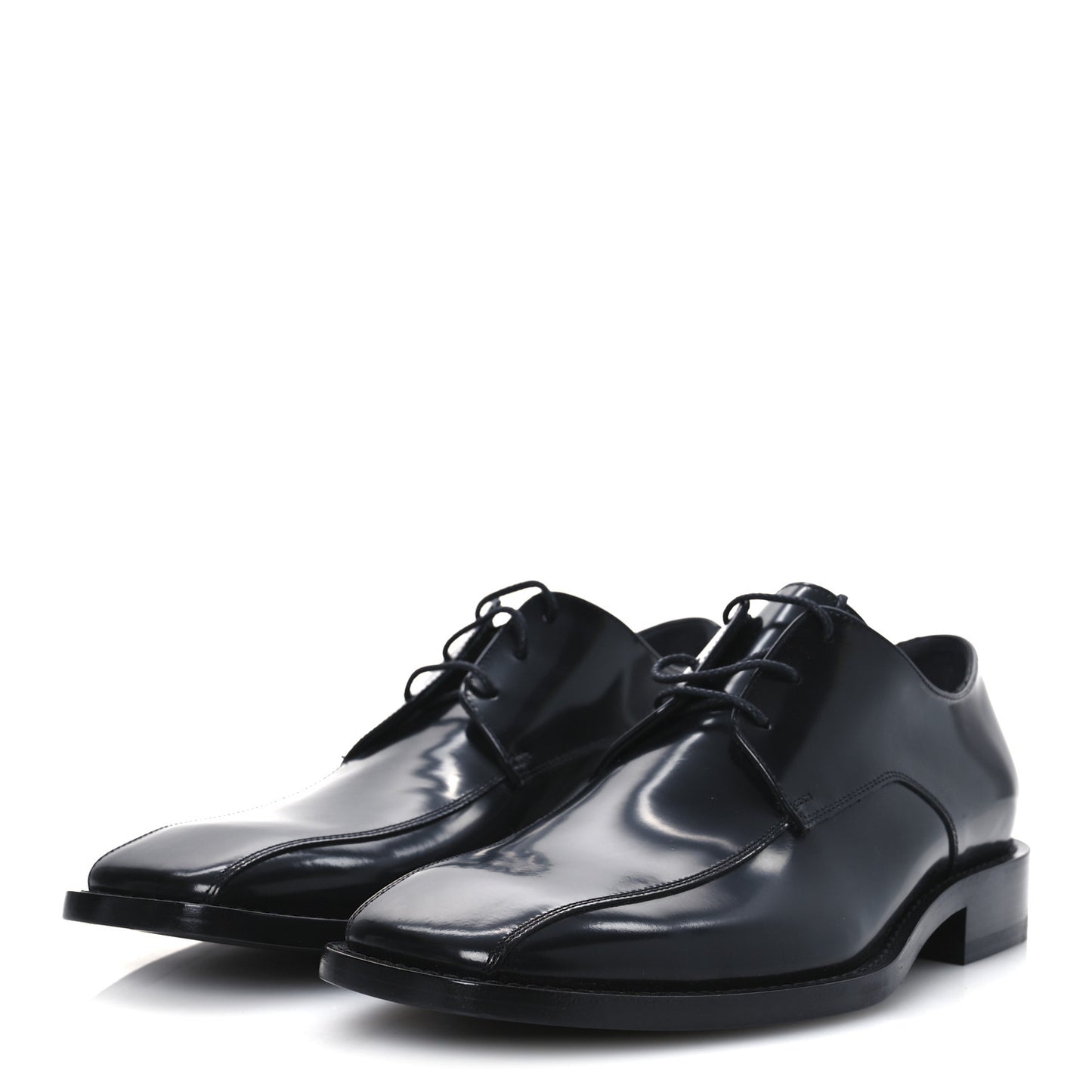 Calfskin Mens Square Toe Derby Shoes 40 Black