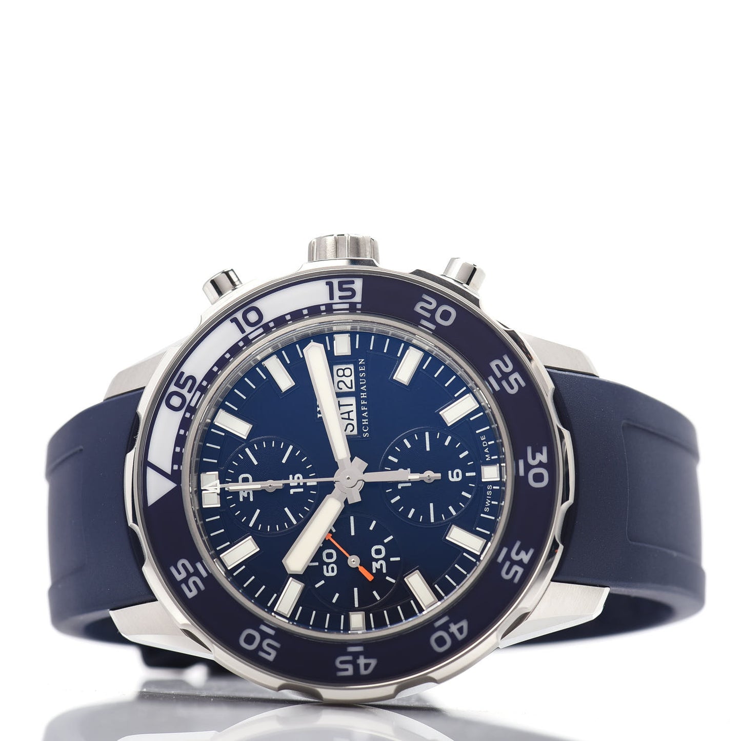 Stainless Steel Rubber 45mm Aquatimer Chronograph Automatic Watch Blue IW376711