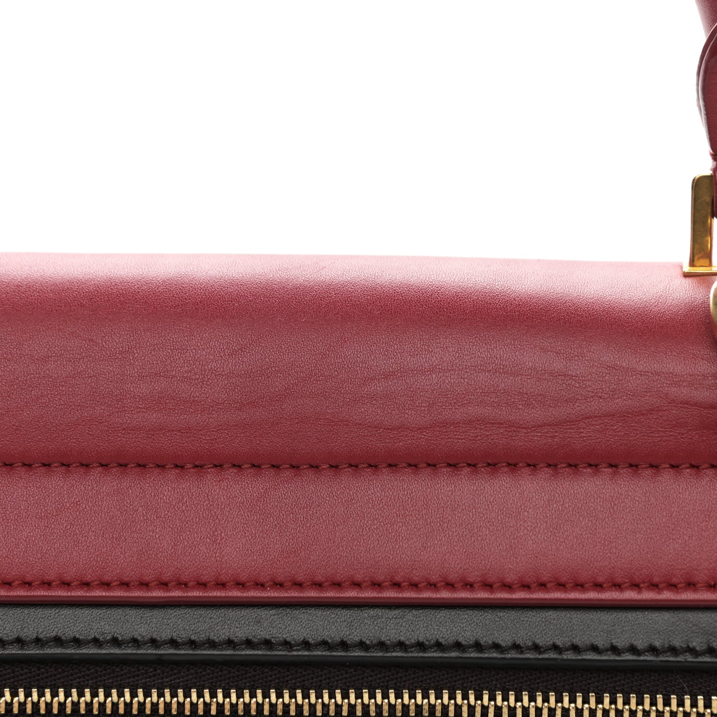 Smooth Calfskin Small Tri-Color Trapeze Red