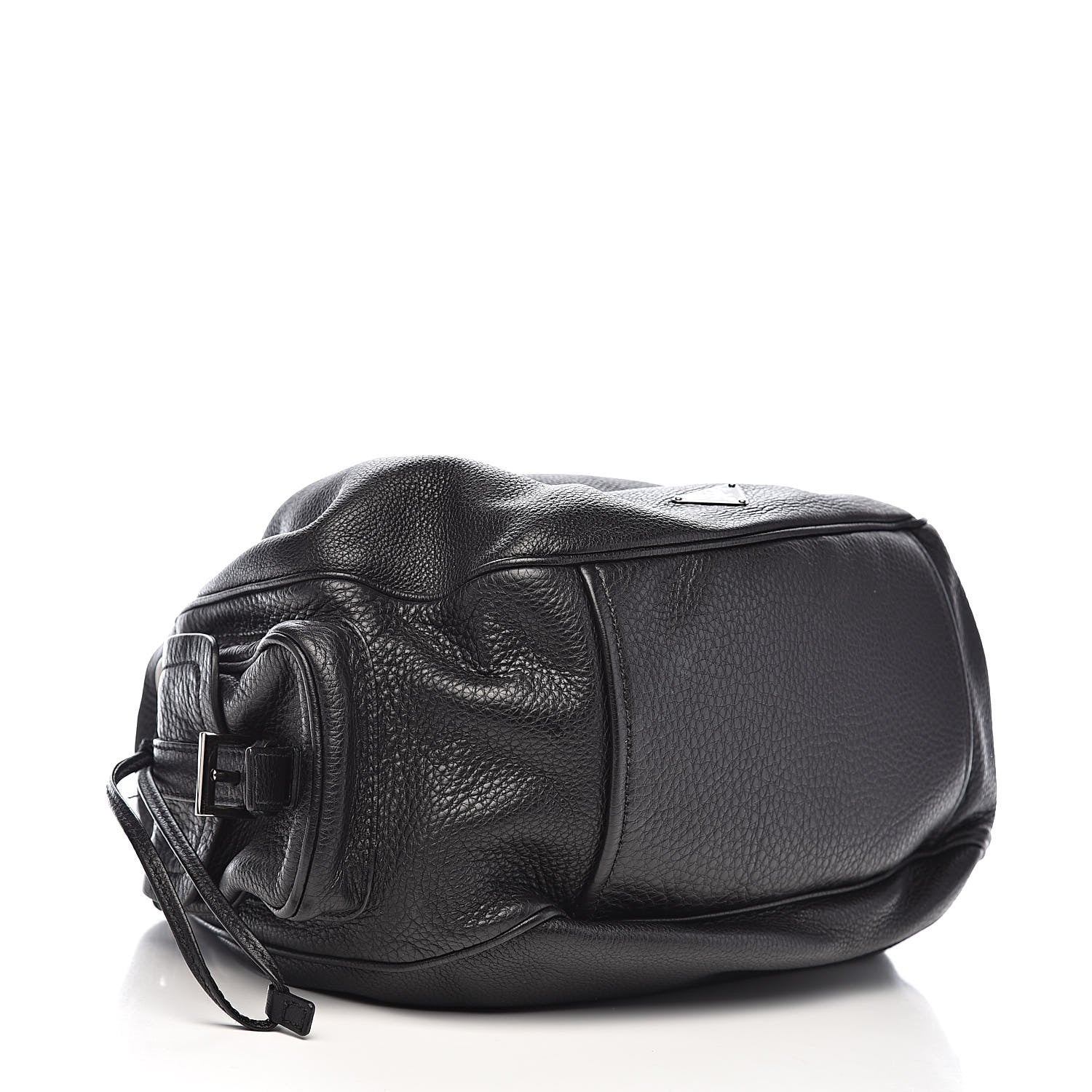 Prada Vitello Daino Drawstring Bucket Black 4 of 12