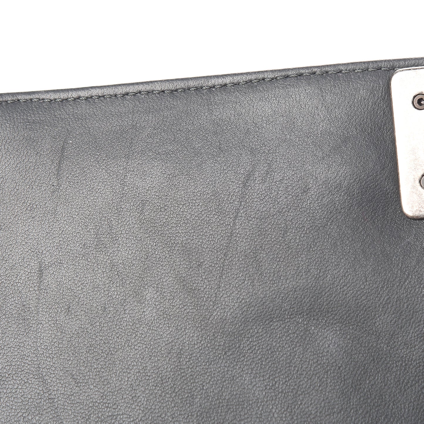 Lambskin Quilted Medium Boy Flap Dark Grey
