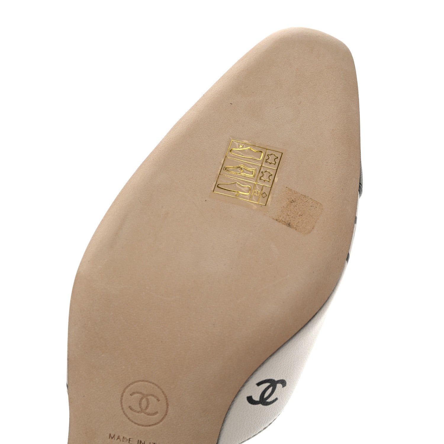 Chanel Printed Lambskin Cap Toe CC Slingback Pumps 39.5 Black White 10 of 14