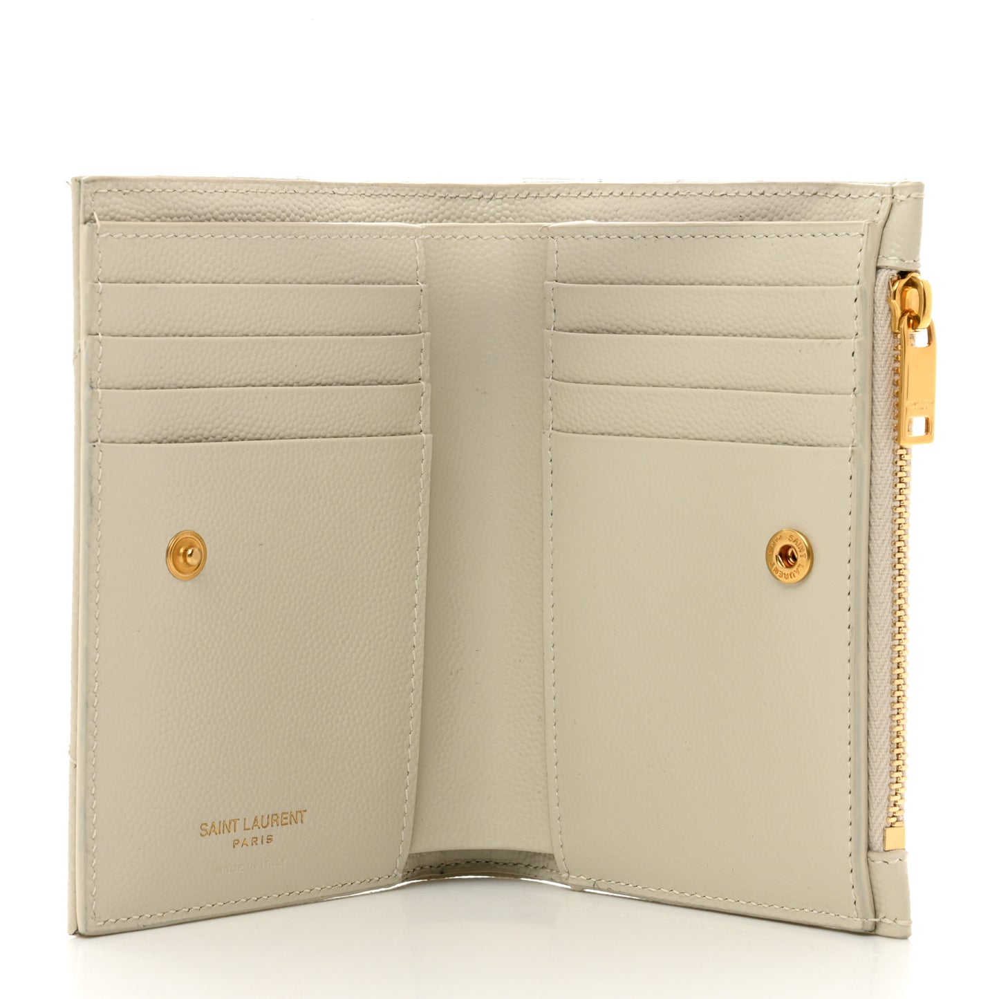 Grain De Poudre Matelasse Chevron Monogram Zipped Two-Part Wallet Crema Soft