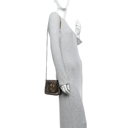 Gucci Snakeskin Small 1973 Chain Shoulder Bag Gunmetal 2 of 13