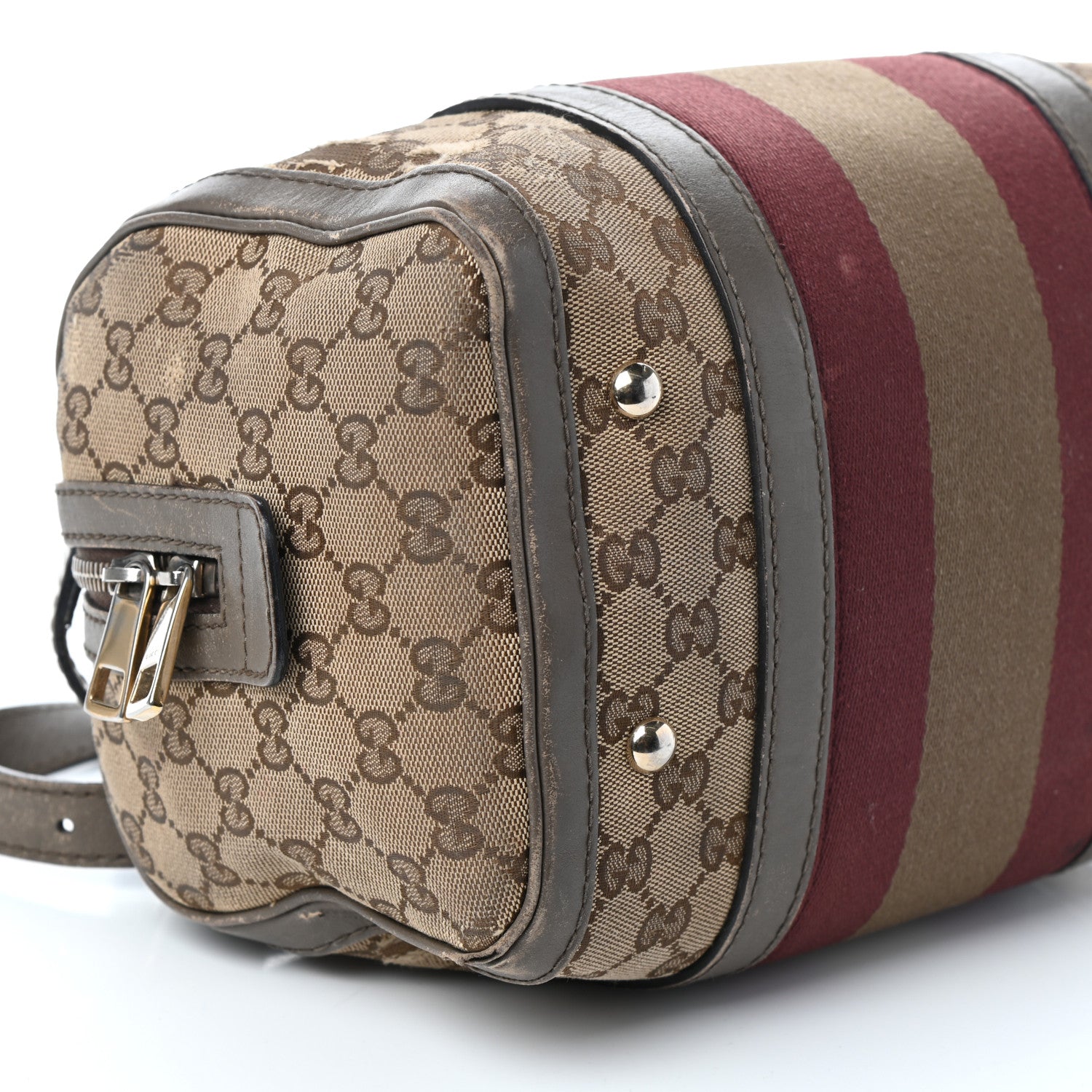 Gucci Monogram Vintage Web Small Boston Beige 9 of 10