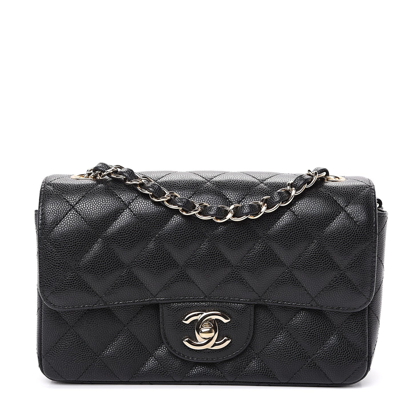 Caviar Quilted Mini Rectangular Flap Black
