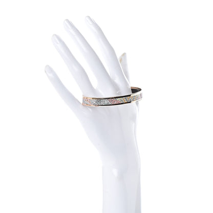 Hermes Enamel Printed Le Jardin De La Maharani Narrow Bracelet 65 Rose Candeur 2 of 6