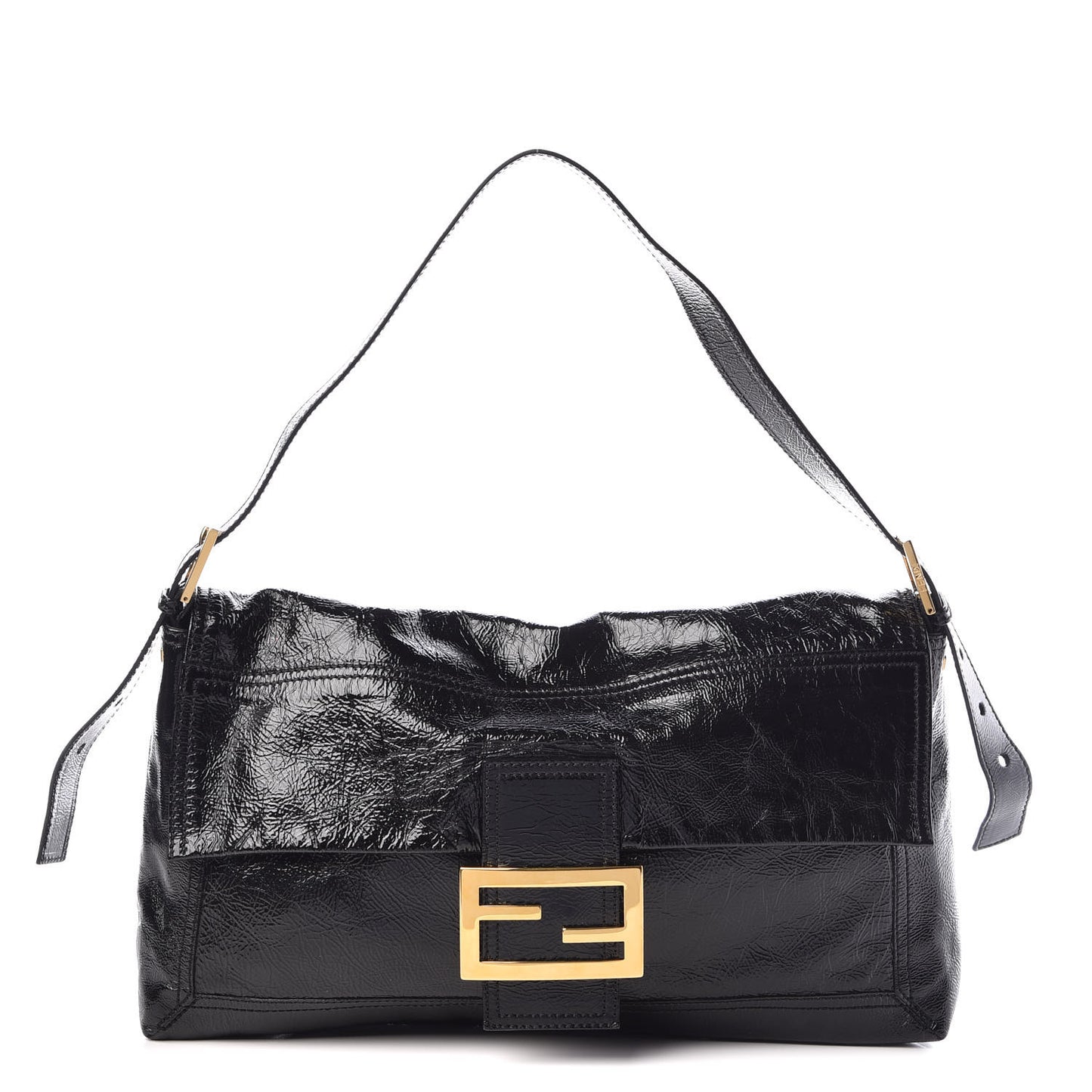 Vitello Naplak Large Convertible Baguette Black