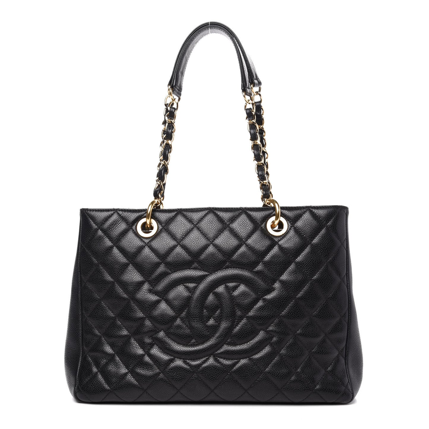 Caviar Quilted Grand Shopping Tote GST Black