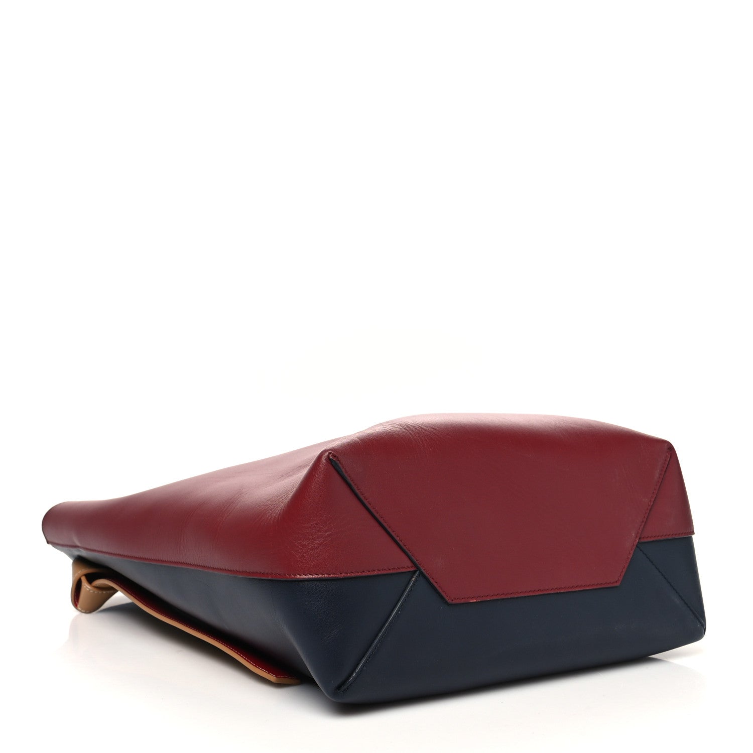 Celine Shiny Smooth Calfskin Small Twisted Cabas Dark Ruby Navy 5 of 12
