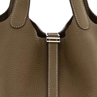 Hermes Taurillon Clemence Picotin Lock 18 PM  Etoupe 8 of 10