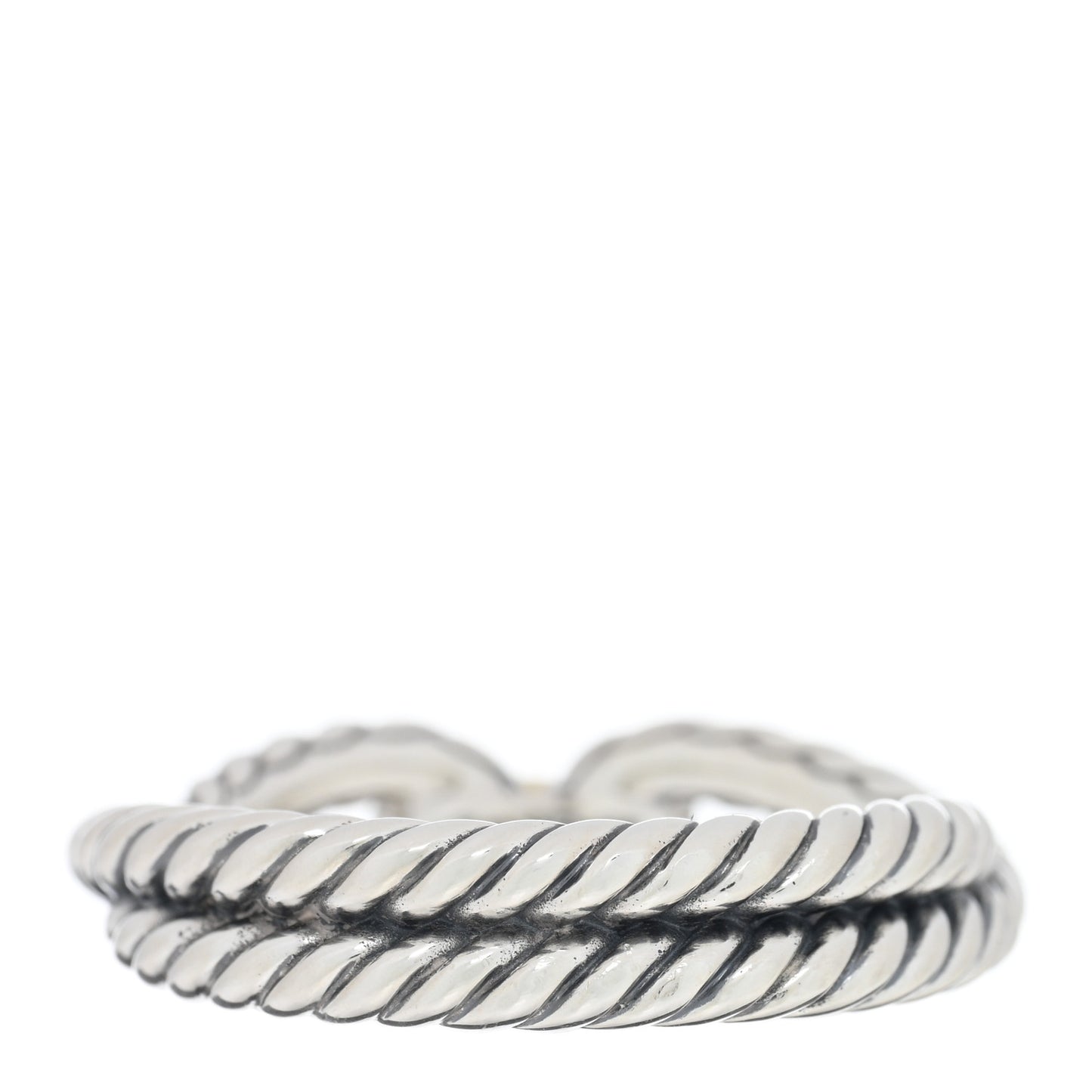Sterling Silver 18K Yellow Gold Cable Loop Ring 57 8