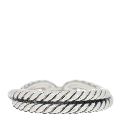 David Yurman Sterling Silver 18K Yellow Gold Cable Loop Ring 57 8 3 of 4