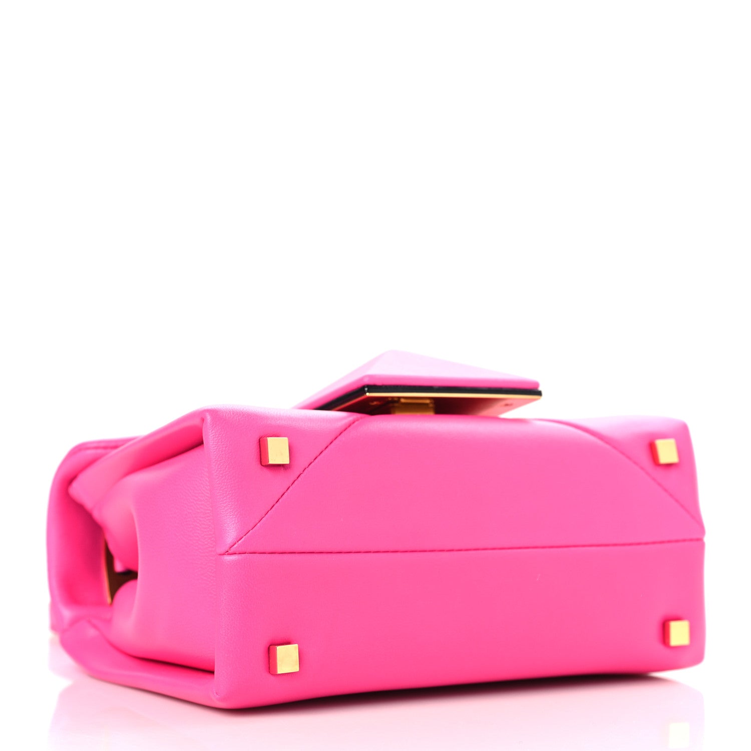 Valentino Garavani Nappa Tonal Monochrome Mini One Stud Top Handle Bag Pink PP 4 of 8