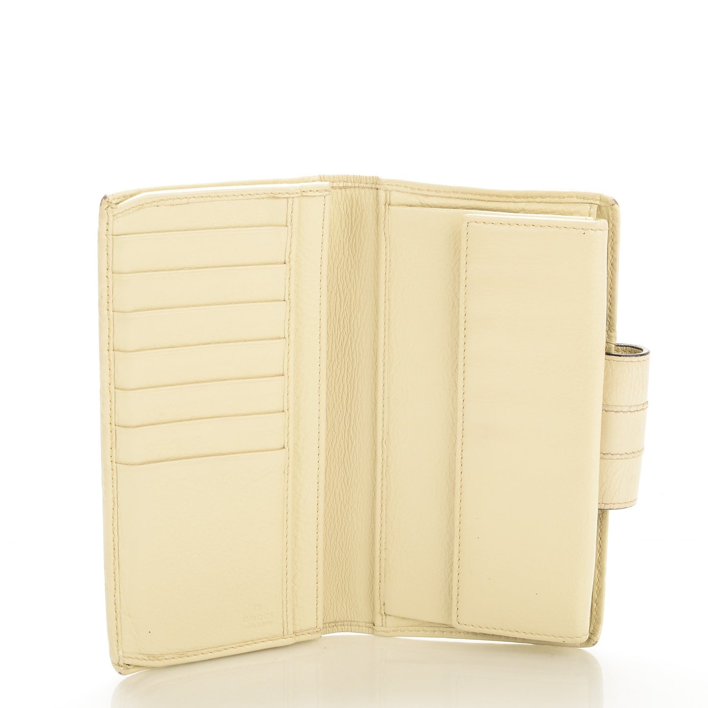 Guccissima Web Metal Bar Continental Wallet Off White