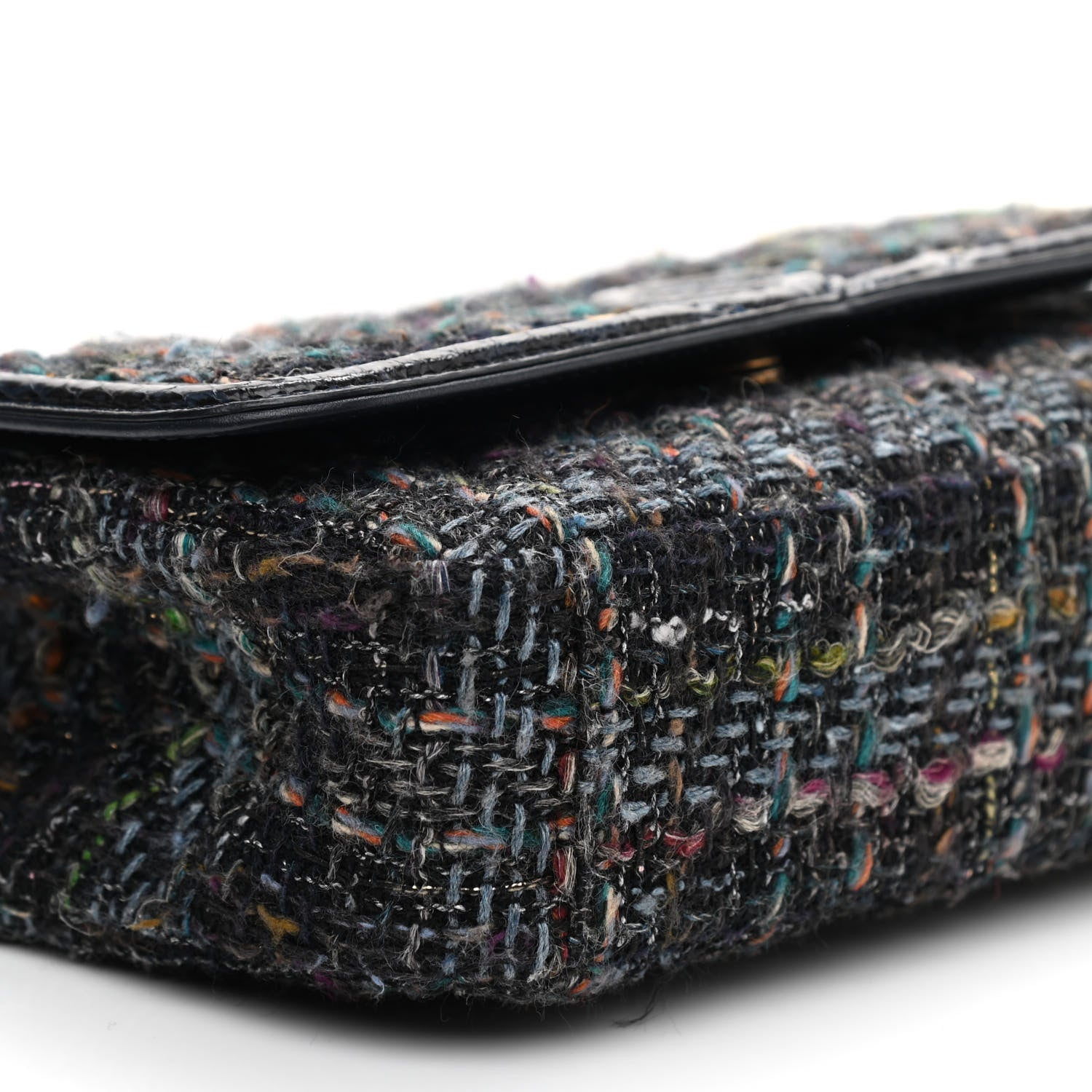 Chanel Tweed Watersnake Quilted Medium CC Filigree Flap Blue 8 of 9