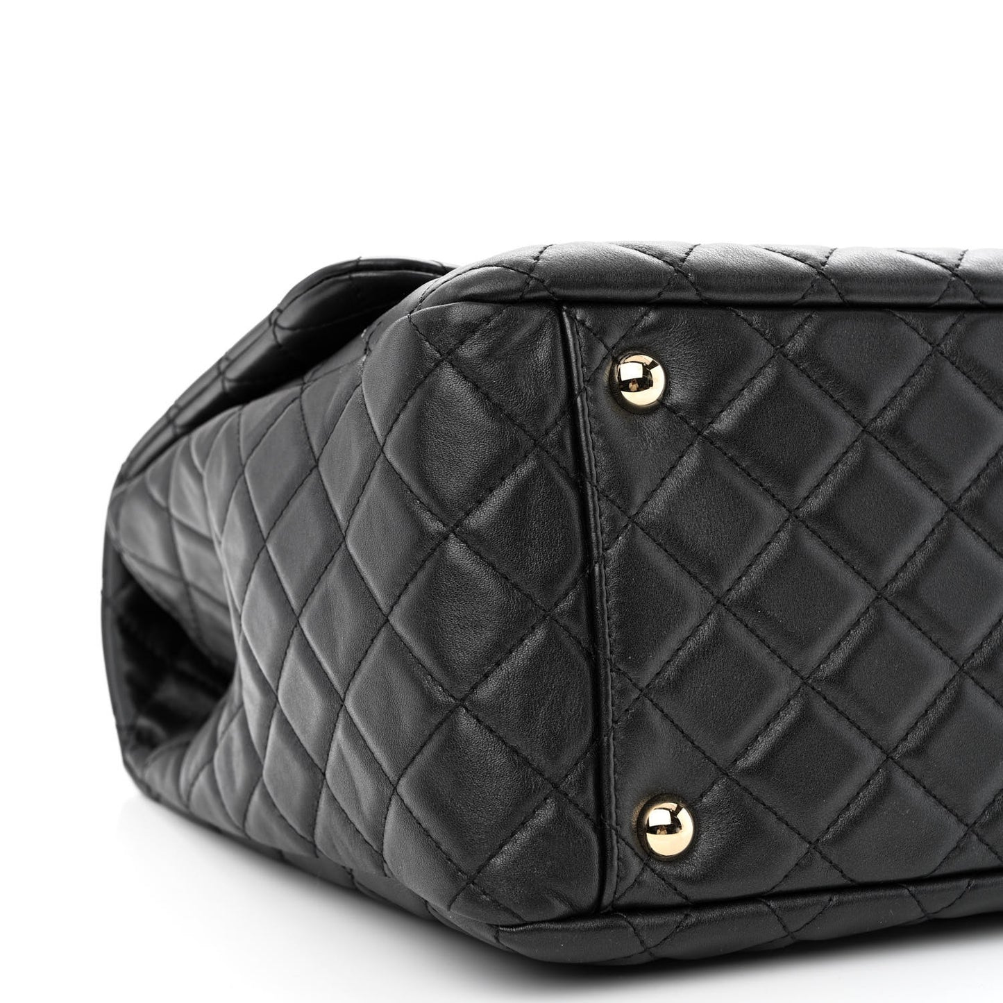 Calfskin Quilted Small XXL Travel Flap Bag Black
