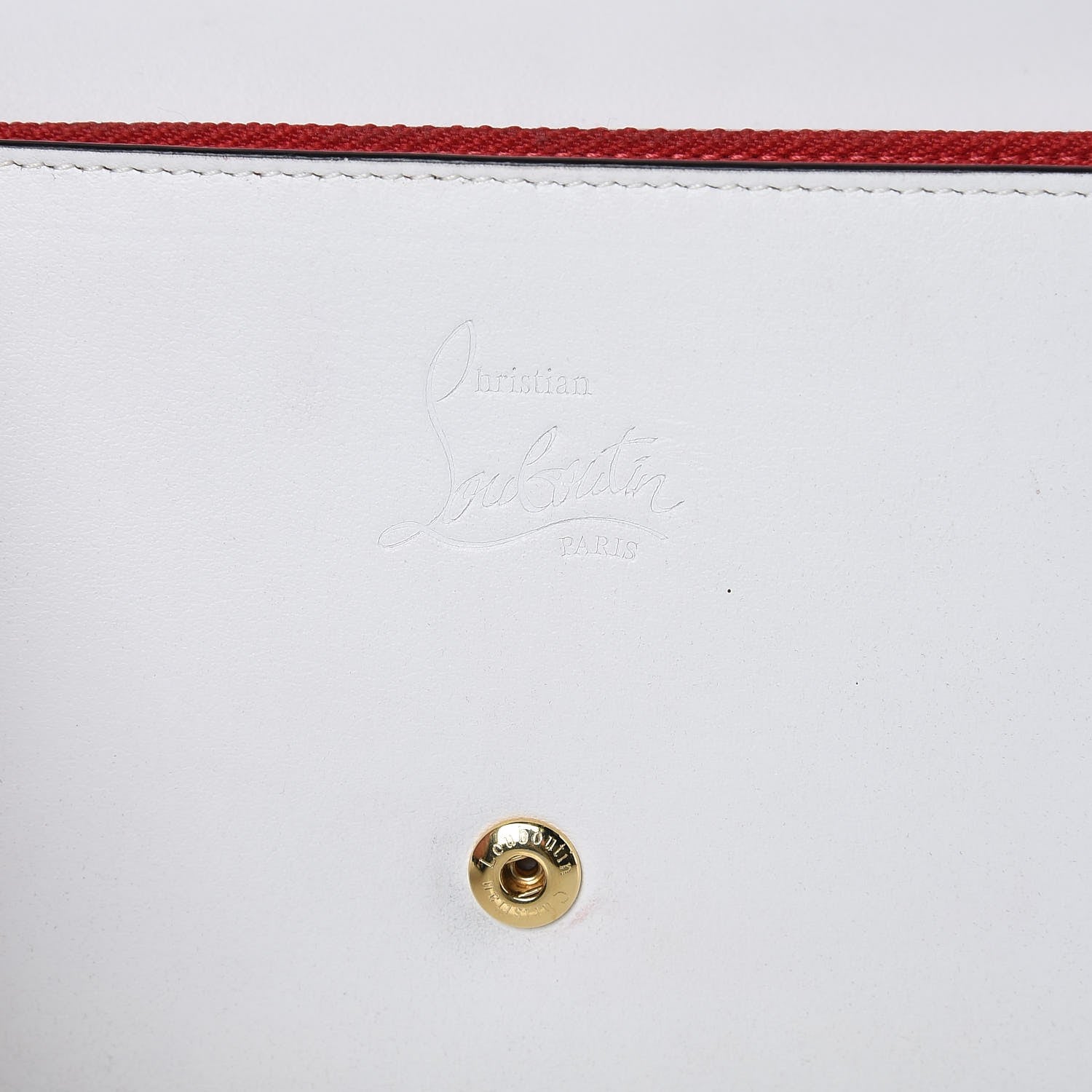 Christian Louboutin Calfskin Macaron Spiked Flap Wallet White 8 of 15