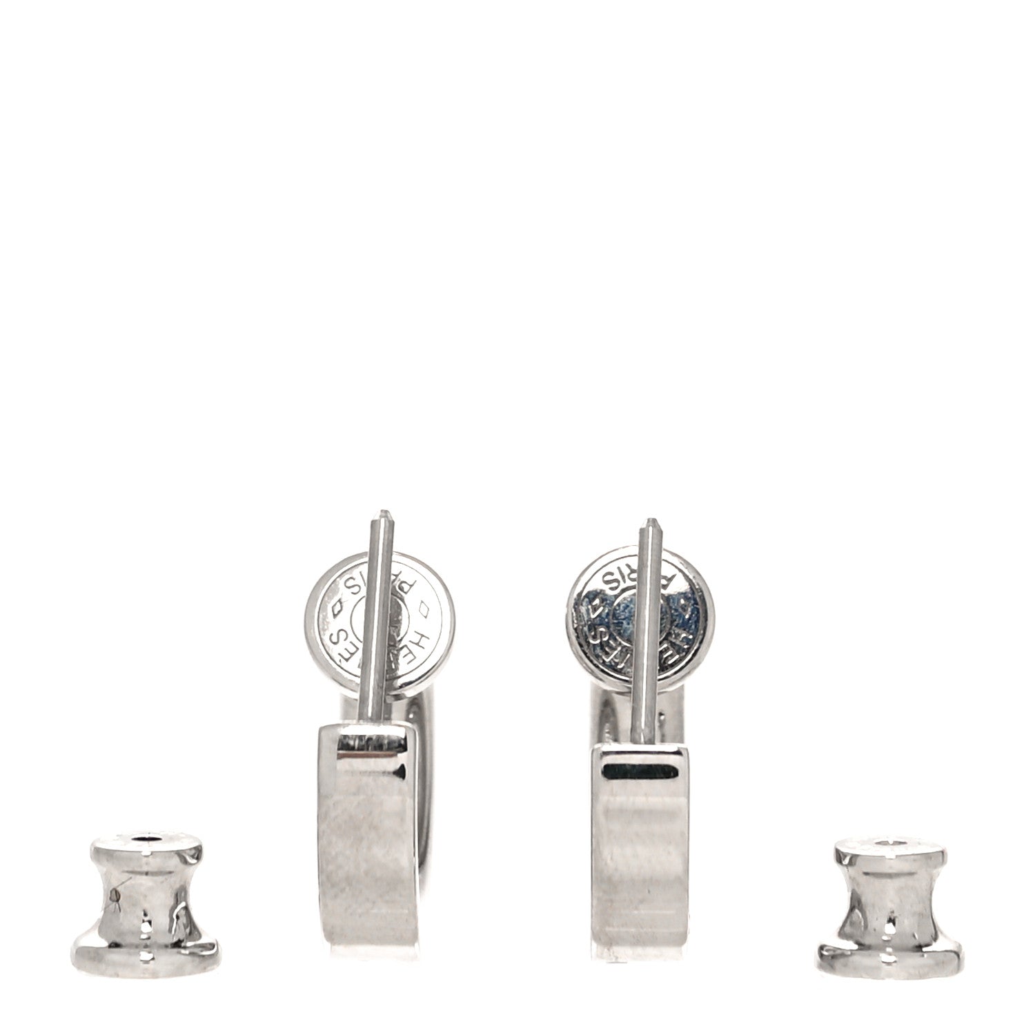 Hermes Palladium Swift O'Kelly Earrings Etoupe 3 of 4
