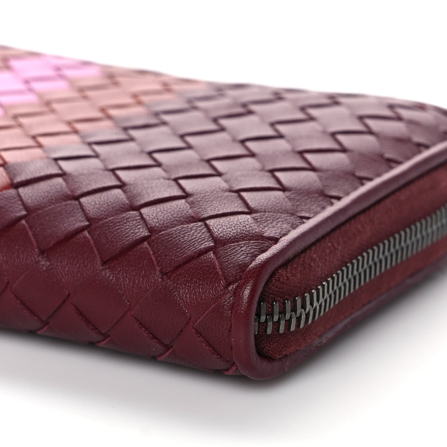 Bottega Veneta Nappa Intrecciato Zip Around Wallet Opera Pink 10 of 12