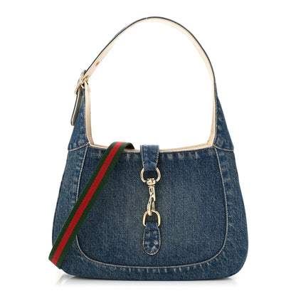 Gucci Denim Small Jackie Shoulder Bag Blue Denim 1 of 11