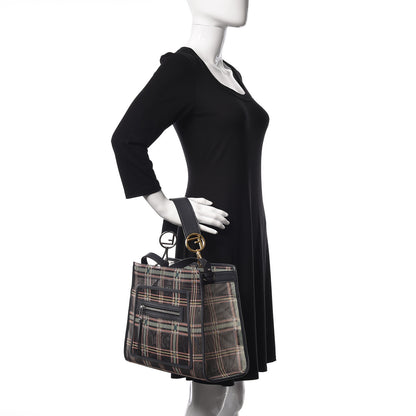 Fendi Mesh Vitello Century F is Fendi Tartan Regular Runaway Satchel Black 2 of 9