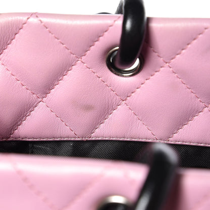 Chanel Calfskin Quilted Medium Cambon Tote Pink Black 8 of 14