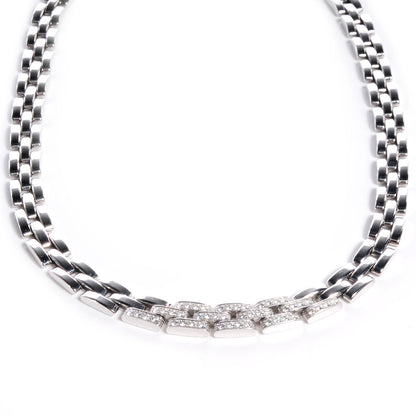 Cartier 18k White Gold Diamond Panthere Maillon Necklace 1 of 5