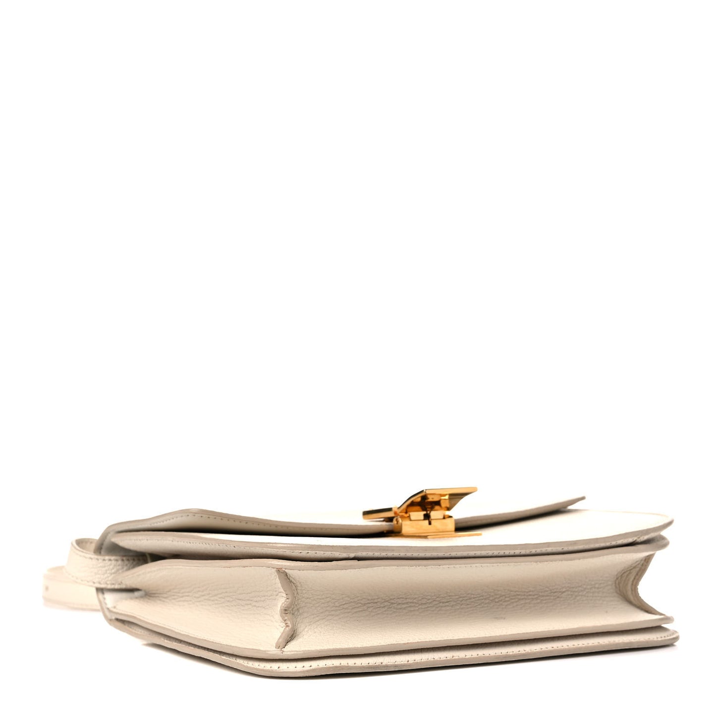 Goatskin Medium Classic Box Flap Bag White