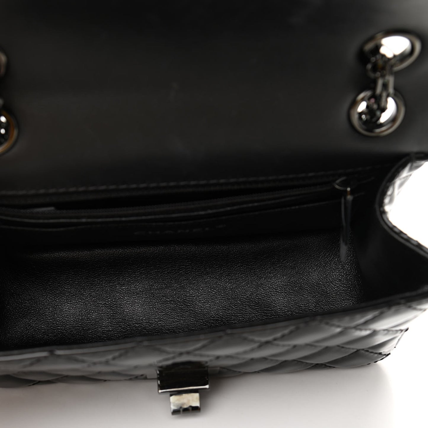 Patent Calfskin Quilted 2.55 Reissue Mini Flap So Black