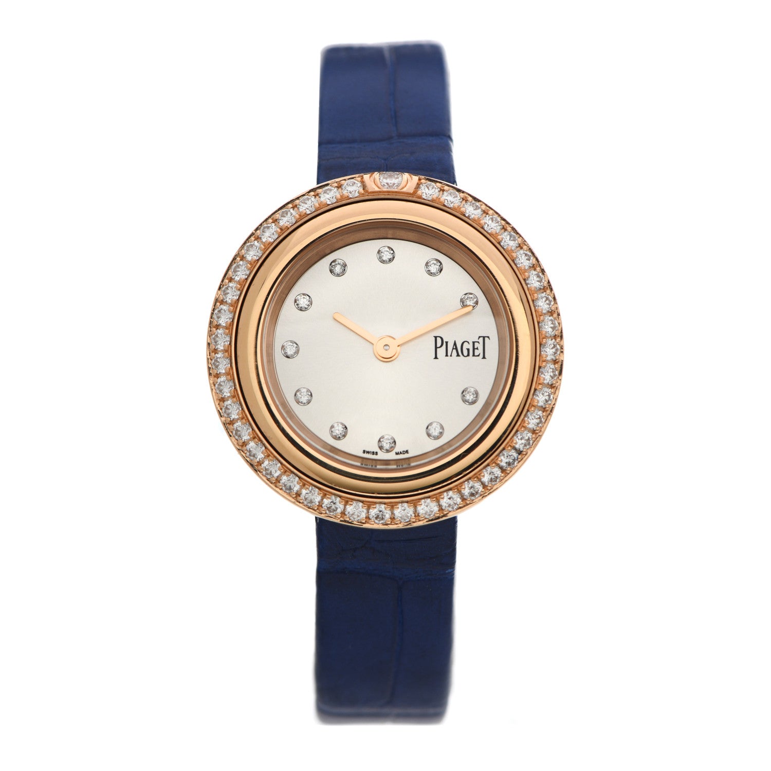 Piaget 18K Rose Gold Alligator Diamond Bezel 34mm Possession Quartz Watch 1 of 5