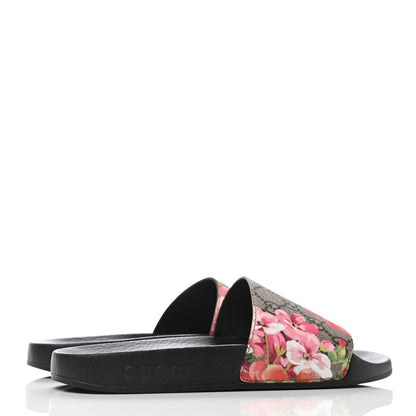 Gucci GG Supreme Monogram Blooms Slide Sandals 37 Beige Multicolor 3 of 4