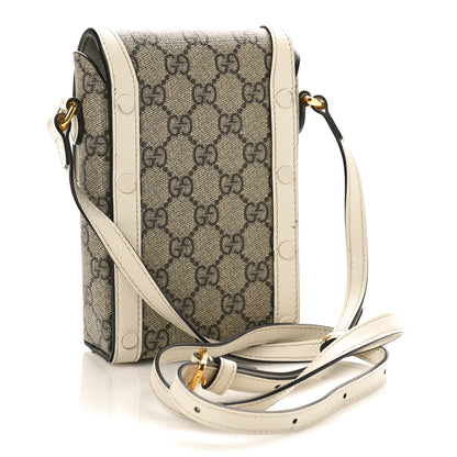 Gucci GG Supreme Monogram Azalea Calfskin Mini Horsebit 1955 Crossbody Bag Beige Ebony Mystic White 2 of 13