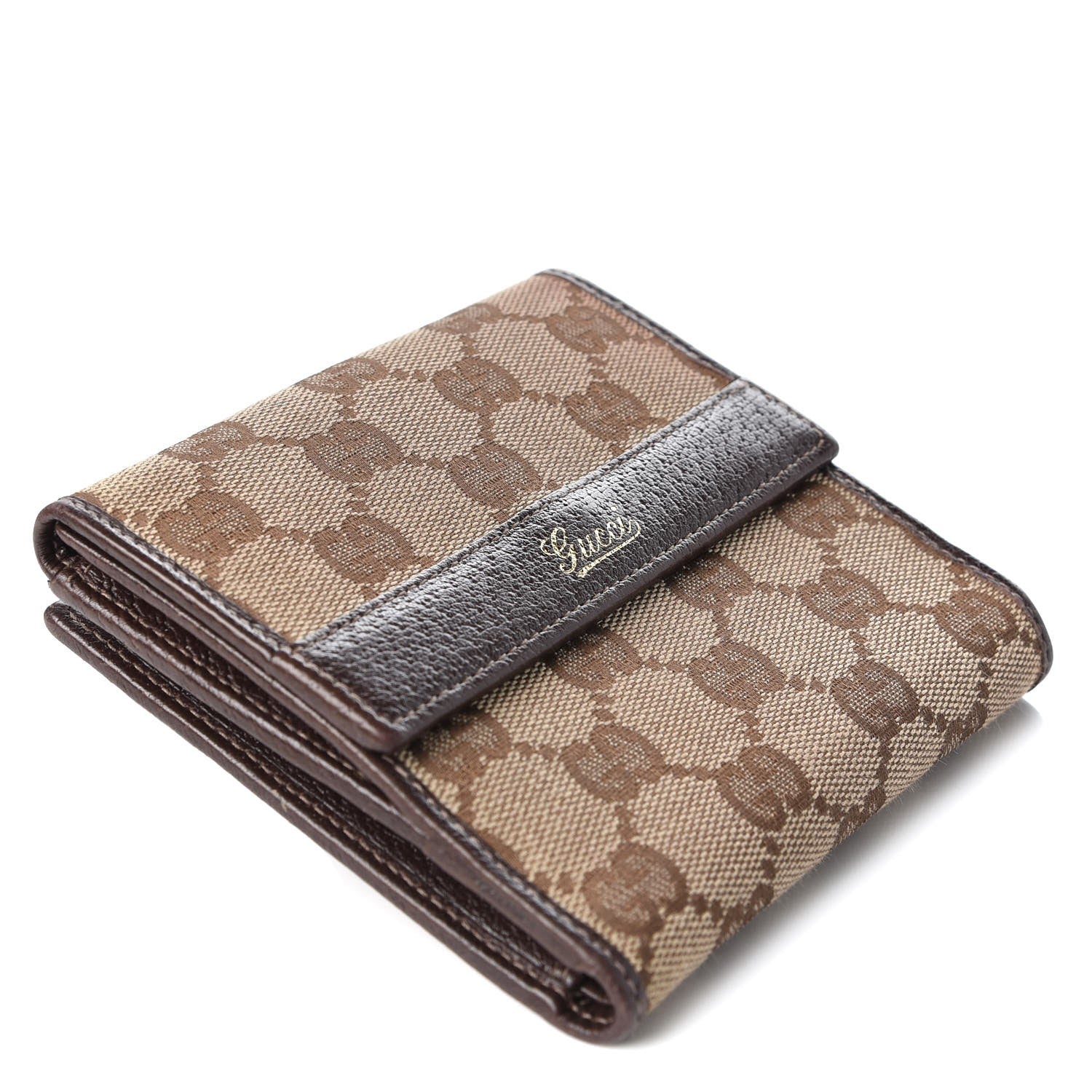 Gucci Monogram French Flap Wallet Dark Brown 4 of 8