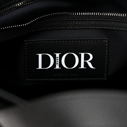 Christian Dior Nylon Grained Calfskin Saddle Tote Black 6 of 11