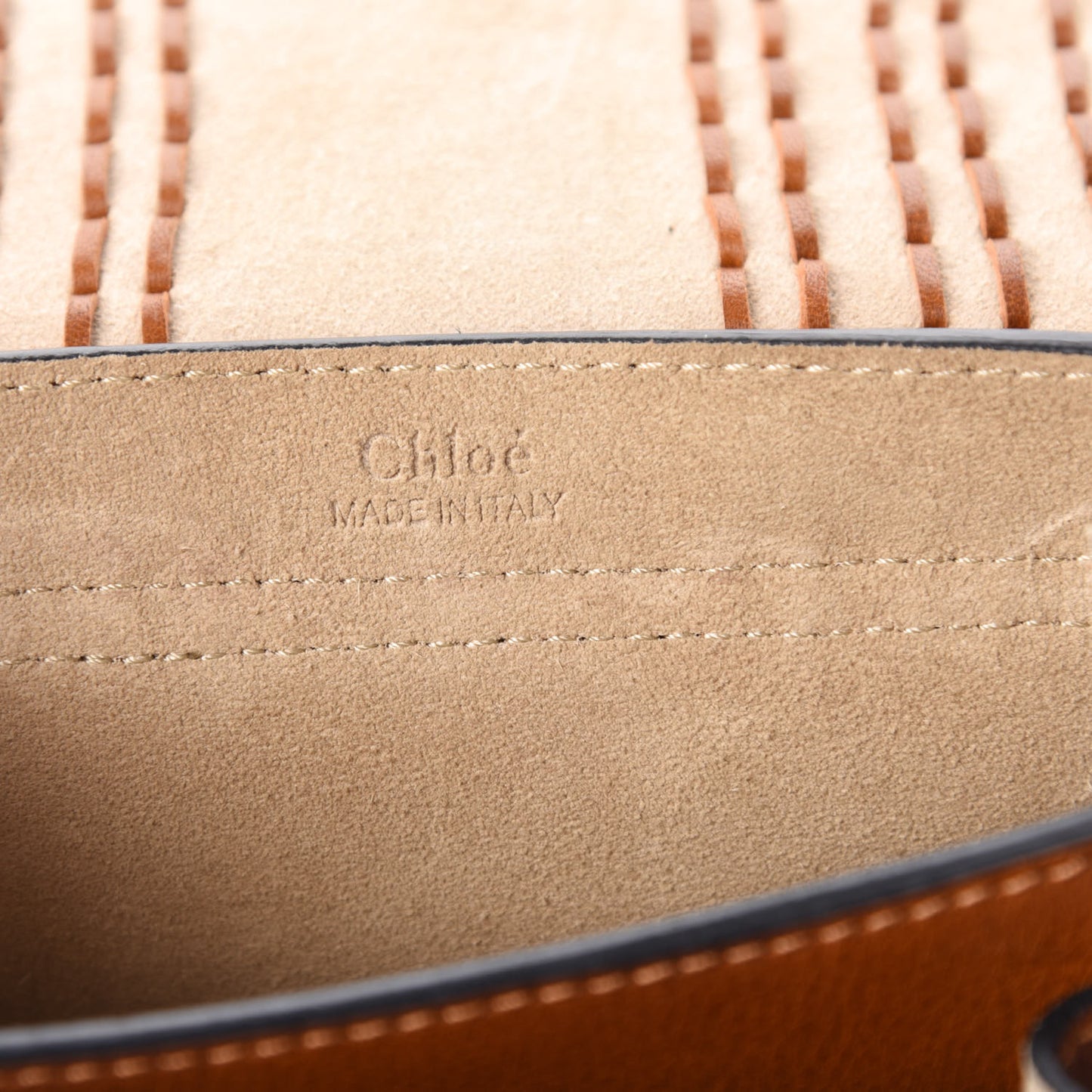 Calfskin Braided Mini Hudson Shoulder Bag Caramel