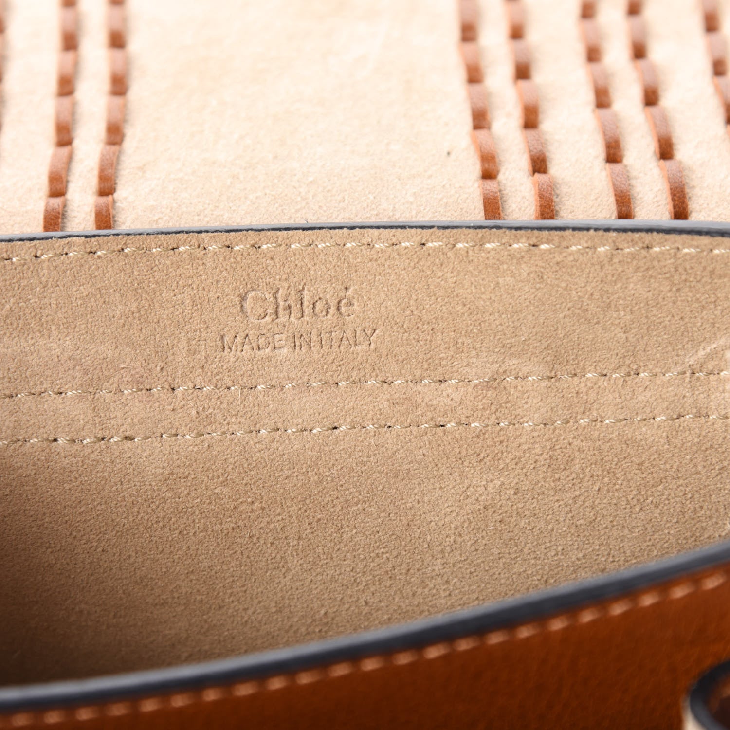 Chloe Calfskin Braided Mini Hudson Shoulder Bag Caramel 7 of 9