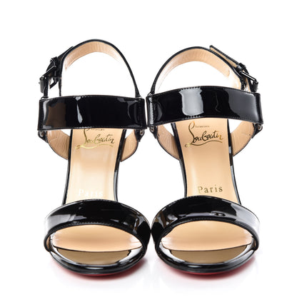 Christian Louboutin Patent Sova Heel 100 Sandals 36 Black 2 of 8